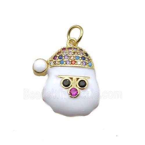 copper Christmas Hats pendant paved zircon, gold plated