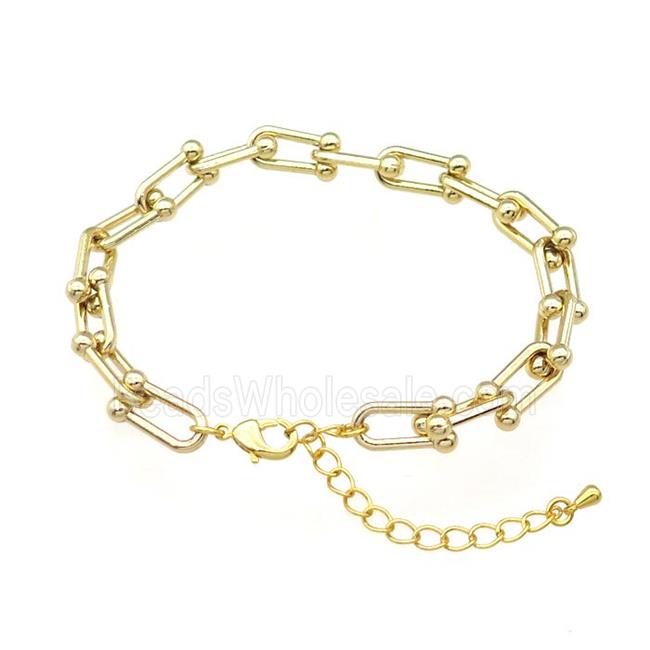 copper Bracelet Chain gold plated