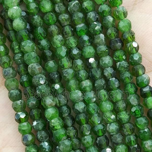 Green Diopside Beads Faceted Rondelle