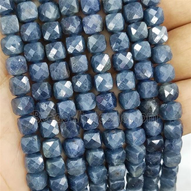 Natural Sapphire Beads Blue Faceted Cube approx 7 8mm GB16636 BeadsWholesale