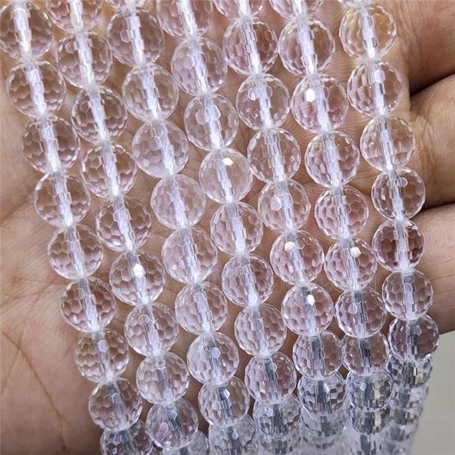 Clear Crystal Quartz Beads Faceted Round