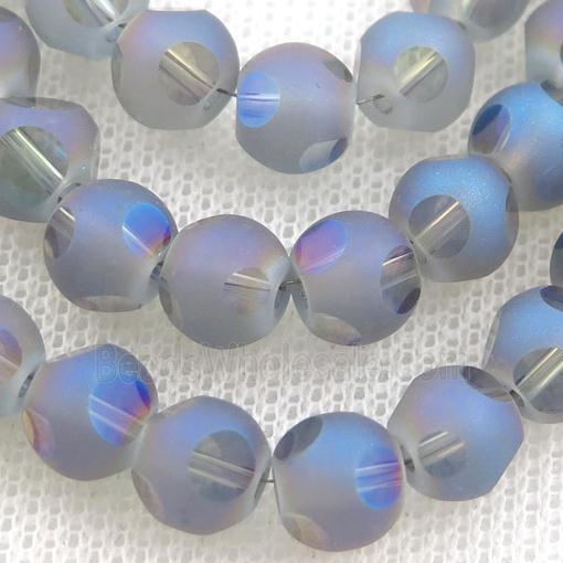round Crystal Glass Beads, matte, approx 8mm, 72pcs per st (GS1973