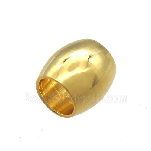 stainless steel barrel beads separator, large hole, gold plated
