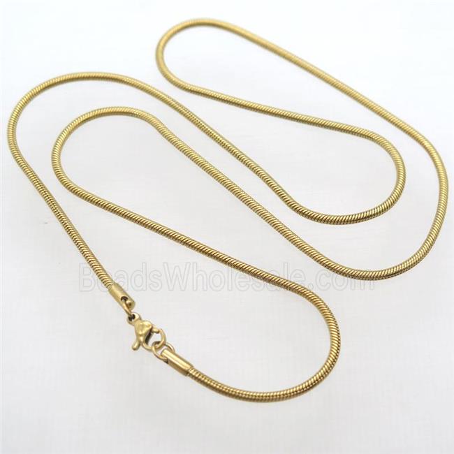 Stainless Steel Necklace Chain Snake Gold Plated Approx 3mm 50cm Length Ssb0381 3mm50 Beadswholesale Com