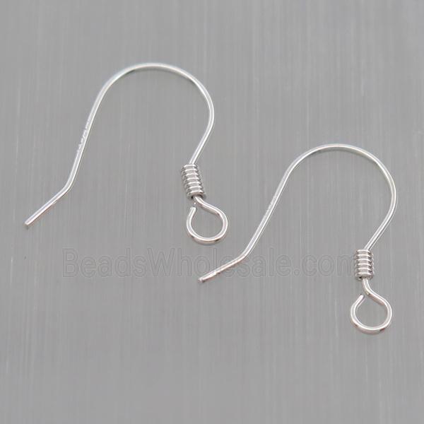 Sterling Silver hook Earrings, platinum plated